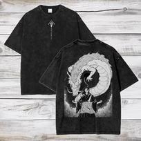 Manga Jujutsu Kaisen Tshirt Geto Suguru Graphic Tshirt Vintage Washed T Shirt Short Sleeve Loose Cotton Tee Men Women Clothing S gray