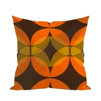 1Pc Orange Brown Mid Century Pillow Cover, Polyester 2D Double Sided Print Cushion Case, 70S Retro Geometric Throw Pillowcase, B Short plush 18*18(CM)-1Pcs black