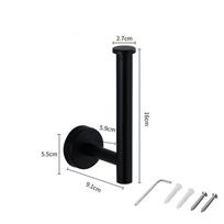 Wall Mount Toilet Paper Holder Brushed SUS304 Stainless Steel Bathroom Matte Black Adhesive Tissue Roll Dispenser Towel Rack for Washroom