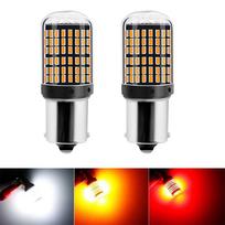 2X P21w LED 1156 Ba15s Aukštos kokybės Itin ryškus Canbus Automobilio Auto Sunkvežimio Transporto priemonės Lemputė SMD Atbulinės Eigos Stabdymo Signalas 12V 24V geltona