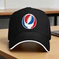 Gratefuls Deads Rock Skull Logo Baseball Cap  Couple Women Print Trucker Hat Spring Classic Outdoor Sport Baseball Caps One Size black