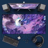 Wanderer Mouse Pad Non-Slip Rubber Edge Lock RGB Mousepad Game Keyboard Play Mats Notebook Computer Genshin Impact LED Desk Pads 30cmx80cm(11.8x31.5inch)