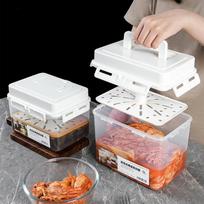 W 5L Kimchi Press Storage Container Pickle Jar For Gherkin Sauerkraut Storage And Fermentation 1pc white