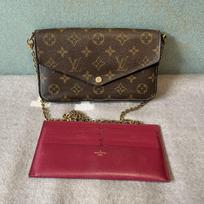 [Naudotas] Felicie Pochette Classic Monogram dengtas drobės ir odos trijų viename rankinė su grandinėle - Labai gera #EVZ6QD ONE SIZE black