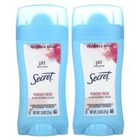 Secret Secret pH Balance Antiperspirant/Deodorant Clear Solid Powder Fresh Scent Twin Pack 73g 2.6oz per pack white