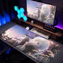 Large Anime Gaming Mouse Pads Locking Edge Laptop Keyboard Mats Wandering Witch Elaina Desk Rubber Carpet PC Accessories 90x40cm 30cmx60cm