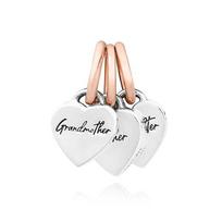 [PANDORA PANDORA] 782648C00 Spiritual Family Generation of Triple Heart Two-Tone Pendant and Dangle Charm 782648C00 beige