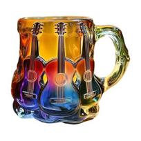 Gitara meno puodelis 11oz Muzikinis kavos puodelis 3D gitara formos stiklinis puodelis Dažyta kolekcija Dovana muzikos mylėtojams B orange