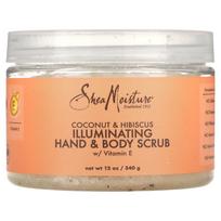 SheaMoisture, Illuminating Hand and Body Scrub with Vitamin E, Coconut and Hibiscus, 12 oz (340 g) beige