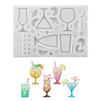 Food Grade Silicone Mold Cocktail Drink Shape for Glitters Decorating Realistic Design Easy Releasing Crafting Tool 1 white