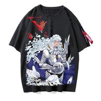 Berser Cosplay Anime Manga Streetwear T-Shirt Tee Undershirt Polyester Black 3XL gray
