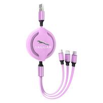 3 in 1 Micro USB Type C Charging Cable Multi Charger For Jaguar-XE XF XJ XS B99 X-TYPE F-PACE I-PACE E-PACE F-PACE S-TYPE C-TYPE C-X16 C- X75 E-TYPE rožinė