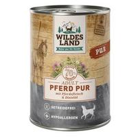 WILDES LAND horse&safflower oil konservuotas begrūdis pašaras suaugusiems alergiškiems šunims su arkliena, 400 g