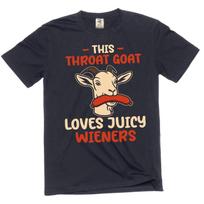 Funny offensinve goat throat t-shirt juicy wieners adult humor tee 4XL