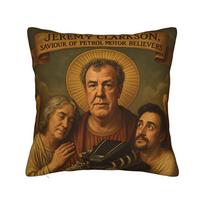 Pillow Cover Jeremy Clarkson As God Holing Novelty Pillow Case For Chair Sofa Home Decor Pillowcases Peach skin 35*35(CM)-1Pcs brown