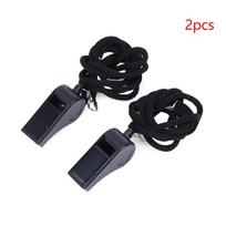 2/5/10Pcs High Quality Black Whistle For Sports Football Basketball Referee Training Outdoor Survival Whistle With Lanyard 2Pcs