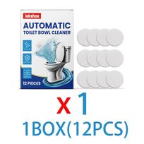12pcs Toilet Cleaning Tablets Effervescent Powder Stains and Limescale Remover Fresh Scent Deodorizer Easy Drop Flush Value Pack 3BOX(36PCS) white