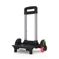 Foldable Trolley Cart Students Luggage Travel Hand Cart Backpack Trolley 6 Wheels Rolling Luggage Carts for School Bags gray