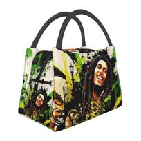 Funny Bob Marley Insulated Lunch Bag for Women Bento Storage Food Boxes Portable Container Cooler Thermal Lunch Box Tote One Size beige