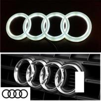 For Audi S66FOR Audi TT RS A3 A4 A5A6A7 A8 S3 S4 S5 S6 S7 Q3 Q5 Q7 Q8 4D car front grille LED Four-ring logo lamp car external accessories. 28.5x9.9cm sidabro baltos spalvos