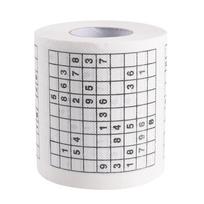 Novelty Funny Number Sudoku Printed Toilet Paper Bath Tissue Gift1 Roll 2 Ply white