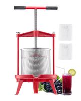 VEVOR 3.69 Gal/14L Fruit Wine Press, Stainless Steel Basket with Cross-beam and Triangular Structure, Manual Juice Maker raudona