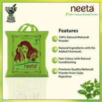 Neeta Pure Natural Henna Powder 1kg Rich Brown for Hair, Hands & Feet green