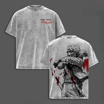 Hawks Manga Printed T-shirt My Hero Academia Anime Vintage Washed Oversized T Shirt Men Women Clothing Polyester Short Sleeve Tees S