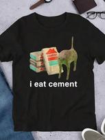 I Eat Cement  Cement Eating Humor T-Shirt - Funny Novelty Round Neck Tee Suitable For Machine Washable, Quick-Drying XL beige