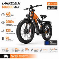 LANKELEISI MG800MAX Factory Direct Original Dual Motor E-Bike 48km/h, 2000W, 48V 20Ah Battery 130km Range, 26x4.0 Fat Tires, 180kg Load MG800MAX-2000W48V20Ah-TT