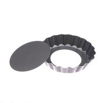 Mini pyragaičių formelės 10 cm kiaušinių pyrago formelės su nuimamu dugnu, nelimpančia maža torto formele, rievėtomis torto formelėmis. black