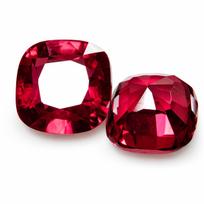 Natural Red Ruby Loose Gemstone Pair of Cushion Cut 18 ct for Jewelry for Jewelry Making and Crafts 12.8 mm approx raudona