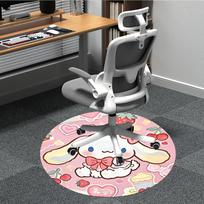 1 vnt. Cinnamoroll kėdės kilimėlis biurui, neslystantis, minkštas ir patogus, kilimėlis biurui, žaidimams, lengvas apvalus grindų kilimėlis 100cm gray
