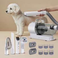 Cat and dog grooming brush vacuum cleaner self white