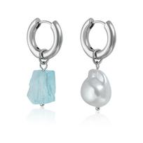 European and American jewelry INS wind irregular lava crushed ice retro design stud earrings geometric fashion earrings gray