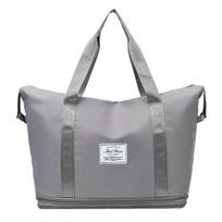 Expandable Duffel Bag Lightweight Gym Pocket Waterproof Weekender Bag with Wet Duffel Shoulder Overnight Bag tamsiai violetine spalva