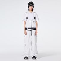 Unisex Windproof & Waterproof Snowboard Pants, Loose Fit, Warm, Plus Size, with Large Straps, Cross-border Style XS (45-60KG) gray