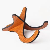 Ukulėlės stovas Medinis sulankstomas vertikalus stovas smuikui ir ukulėlei Wood brown orange