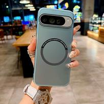 Luxury Magnetic Charging Pure Color PC Phone Case For Google Pixel 10 9 Pro XL 8 7 A Pro Full-pack Shockproof Protect Back Cover Google Pixel 7 mėlyna