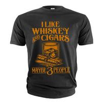 Men's Funny I Like Whiskey and Cigars Shirt and Maybe 3 People Grandpa Dad Gifts S įvairiaspalvis