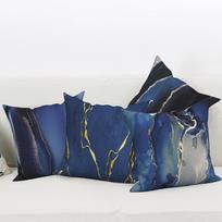pc Navy Marble PillowcaseSuitable for sofa car bedroom decorative cushion cover pillow cover 40cmx40cm(16x16Inch) blue