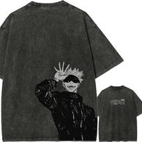Gojo Satoru Honored One T-shirt Jujutsu Kaisen Manga T Vintage Washed Oversized Retro Anime Harajuku Men Streetwear Graphic Top L