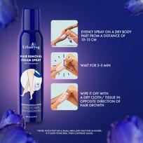 Urban yog Hair Removal Cream Spray for Women | Painless Body Hair Removal Spray for legs, hands, underarm & back (200 ML, Tulip (Blue)) white