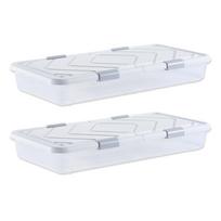 VEVOR Laikymo dėžė po lova su ratukais, 1010 x 510 x 150 mm Dėžės po lova, Batų organizatorius po lova su dangčiu ir pilku fiksatoriumi 101 x 51 x 15 cm