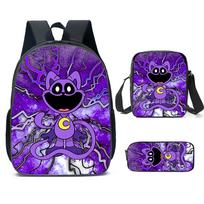 Smiling Critters Smiling Animal Purple Cat Schoolbag Children Backpack Shoulder Pencil case black