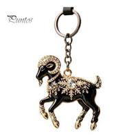 Animal Lover Keychain Acrylic Black Sheep Keyhcain, Goat Shaped Car Key Ring Pendant, Backpack Handbag Charm Hanging Decoration 5cm
