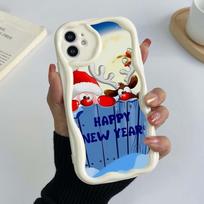 Samsung Galaxy A25 for iPhone 15 Xiaomi Poco X6 Redmi Huawei Honor 90 Phone Cases A2 New year christmas design art exclusive Cream pattern Soft Case Realme V13 5G skaidri