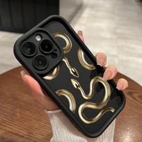 Sky Eye Ladder Soft Case for Samsung A06 A15 A25 A35 A55 A14 A24 S23 S24 FE All Samsung models Phone Cases Silicone Cover NY25 Black Gold Snake design OPPO A38 4G(A18) black