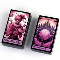 Rožiniai gotiško stiliaus 78 kortų kaladė 10,3*6cm pink