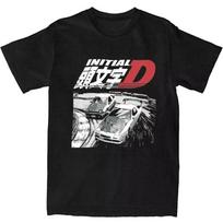 Vasaros vyriški Initial D Drift Racing AE86 Trueno Prieš FC Rx-7 Marškinėliai Apranga Fujiwara Tofu Medvilninis Marškinėlis Drabužiai Streetwear Marškinėliai L juoda